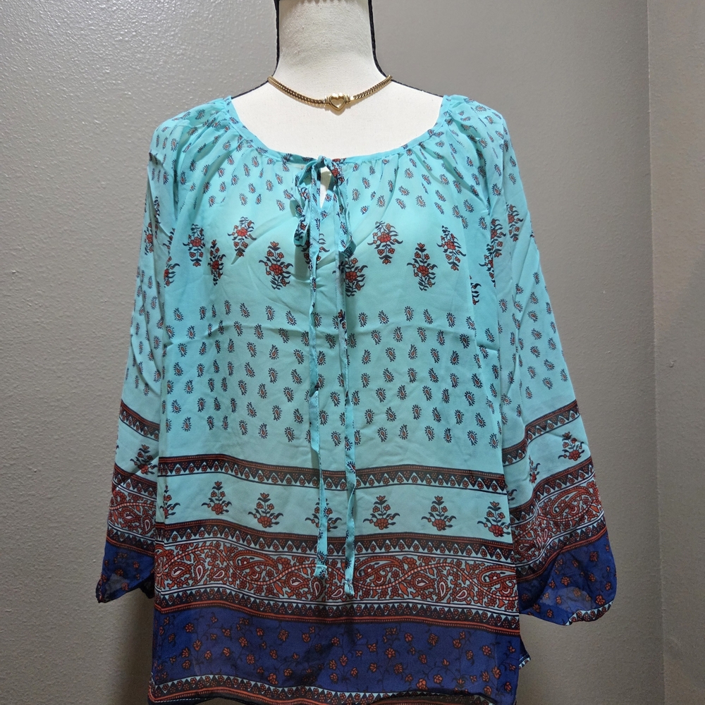 "Iris Los Angeles Boho Paisley Blouse NWT" or "New Iris Bohemian Blouse with Tag
